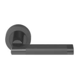 Cooke & Lewis Jaslanic Fire Rated Lever on Rose Handle Pair Titanium