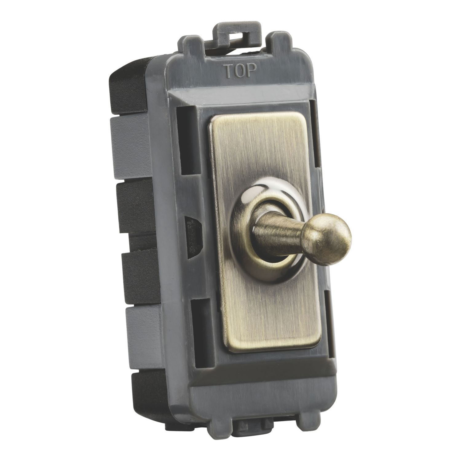 Knightsbridge 20AX Grid Intermediate Toggle Switch Antique Brass (318CR)