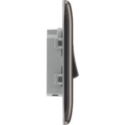 British General Nexus Metal 20A 16AX 1-Gang 2-Way Light Switch  Black Nickel  3 Pack