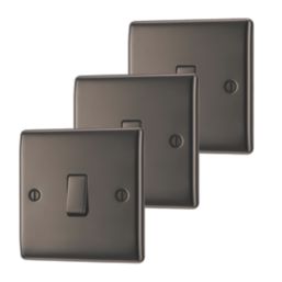 British General Nexus Metal 20A 16AX 1-Gang 2-Way Light Switch  Black Nickel  3 Pack