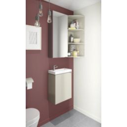 Imandra Bathroom Mirror Cabinet Silver Gloss 400mm x 150mm x 900mm ...