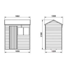 Forest  6' x 4' (Nominal) Reverse Apex Overlap Timber Shed