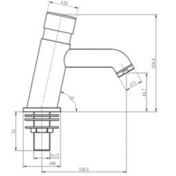 Highlife Bathrooms Skara Chrome 132mm Push Button Mono Basin Pillar Tap