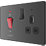 British General Evolve 45A 2-Gang 2-Pole Cooker Switch & 13A DP Switched Socket Black with LED with Black Inserts