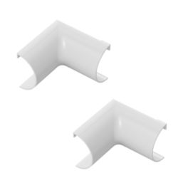 D-Line White Micro+ Trunking Internal Bends 20mm x 10mm 2 Pack
