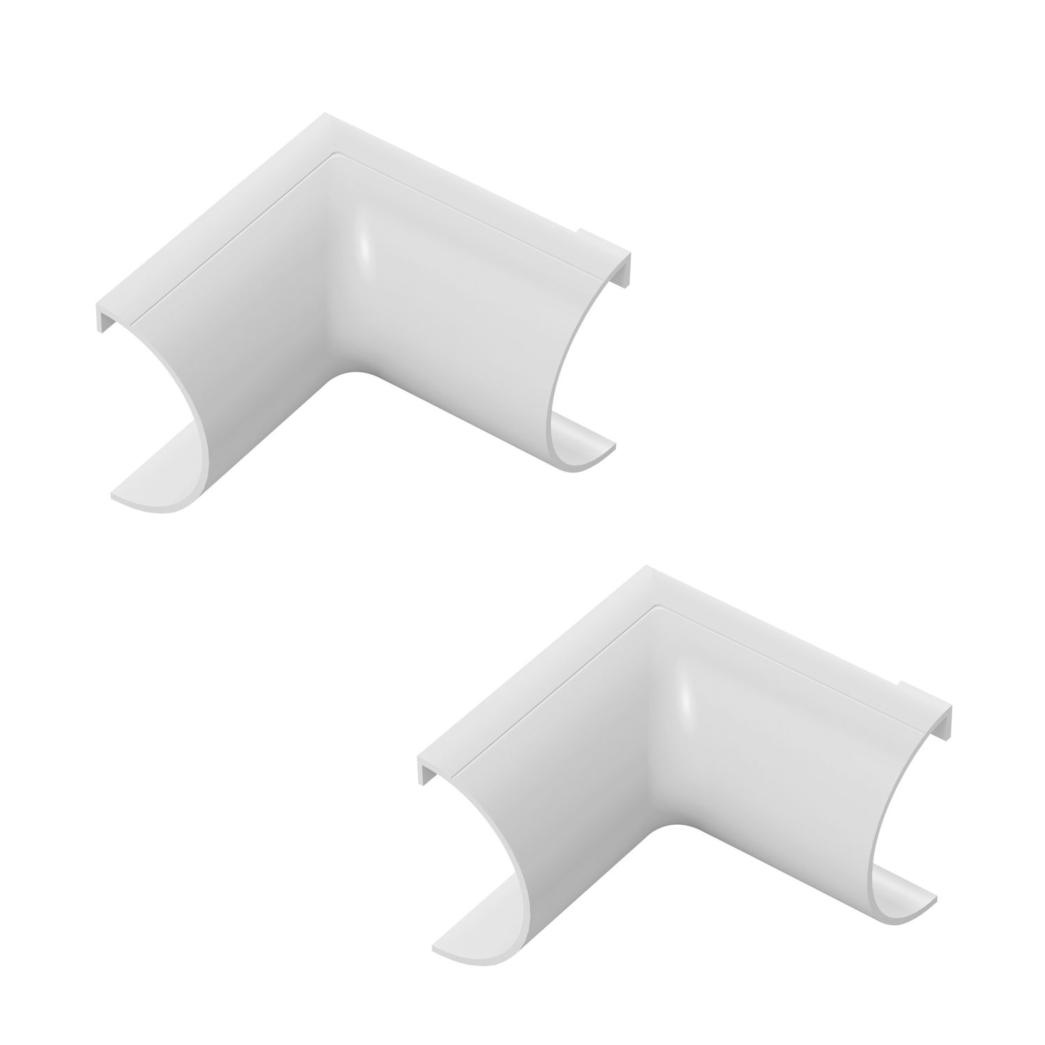 D-Line White Micro+ Trunking Internal Bends 20mm x 10mm 2 Pack (318RA)
