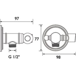 Bristan  Shower Wall Outlet Handset Holder Bracket Chrome 97mm