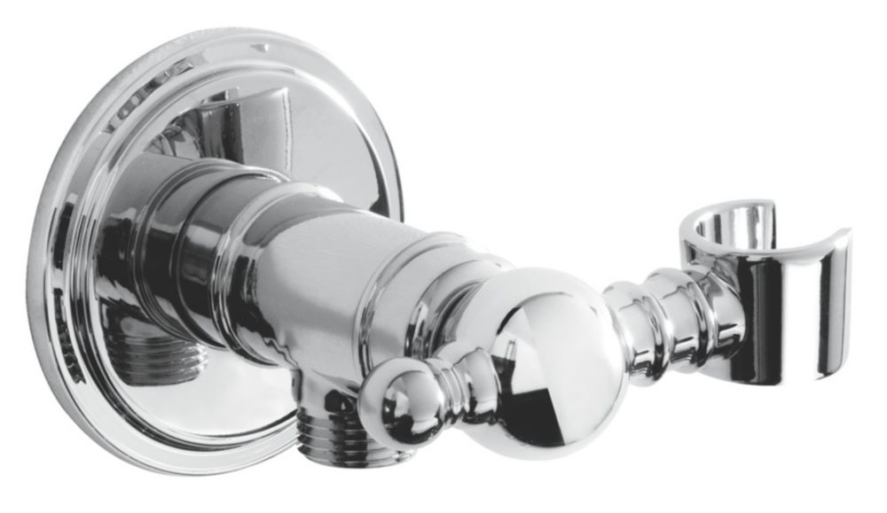 Bristan Shower Wall Outlet Handset Holder Bracket Chrome 97mm Screwfix