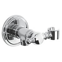 Bristan Traditional Shower Wall Outlet Handset Holder Bracket with Round Bevelled Plate Chrome 97mm