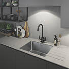 Abode Matrix 1 Bowl Stainless Steel Undermount & Inset Kitchen Sink 540 x 440mm