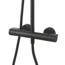 Swirl  Rear-Fed Exposed Black Thermostatic Concentric Mixer Shower with Diverter