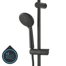 Swirl  Rear-Fed Exposed Black Thermostatic Concentric Mixer Shower with Diverter