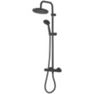 Swirl  Rear-Fed Exposed Black Thermostatic Concentric Mixer Shower with Diverter
