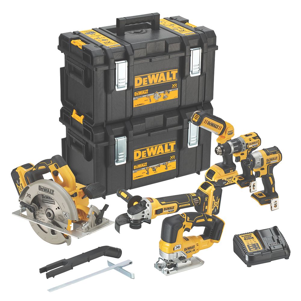 Refurb DeWalt DCK663P3-GB 18V 3 x 5.0Ah Li-Ion XR Brushless Cordless 6-Piece Power Tool Kit