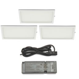 VEW Slim Rectangular LED Cabinet Lights White 6W 300lm 3 Pack