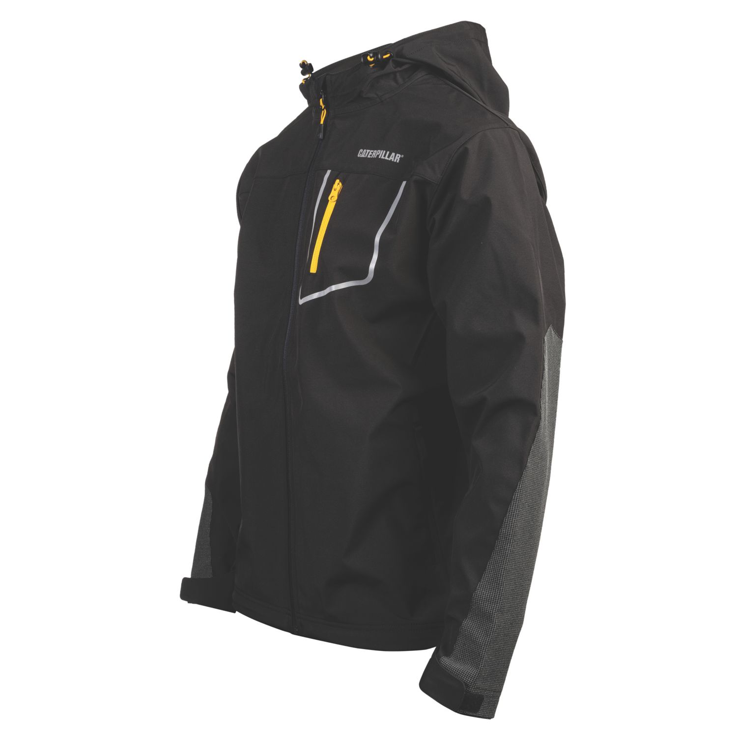 CAT Capstone Hooded Soft Shell Jacket Black Small 36-38" Chest (318VF)