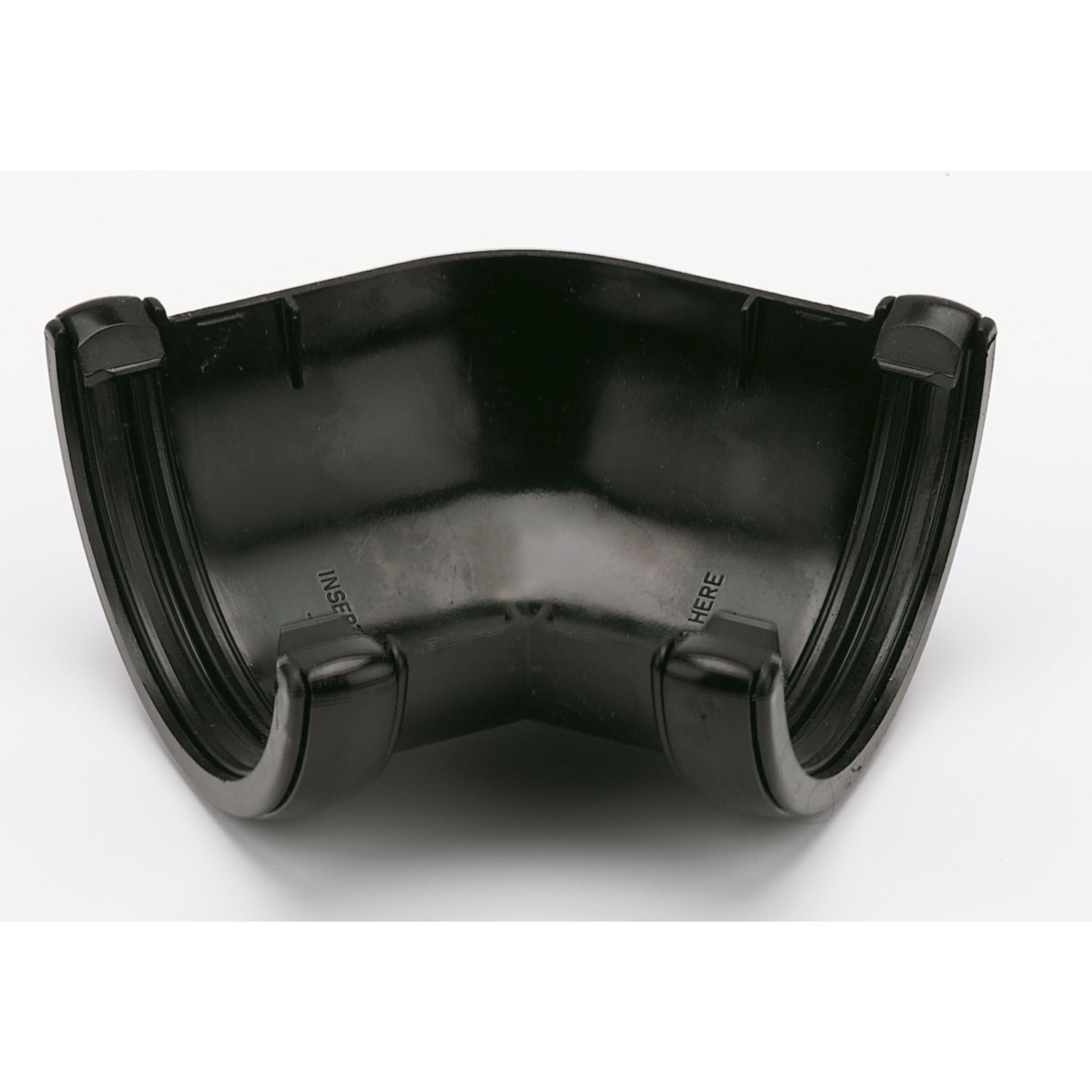 FloPlast uPVC 135° Half Round Gutter Angle Black 112mm (31919)