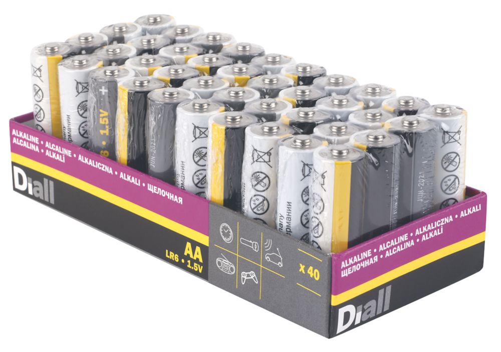 Diall AA Batteries 40 Pack Screwfix