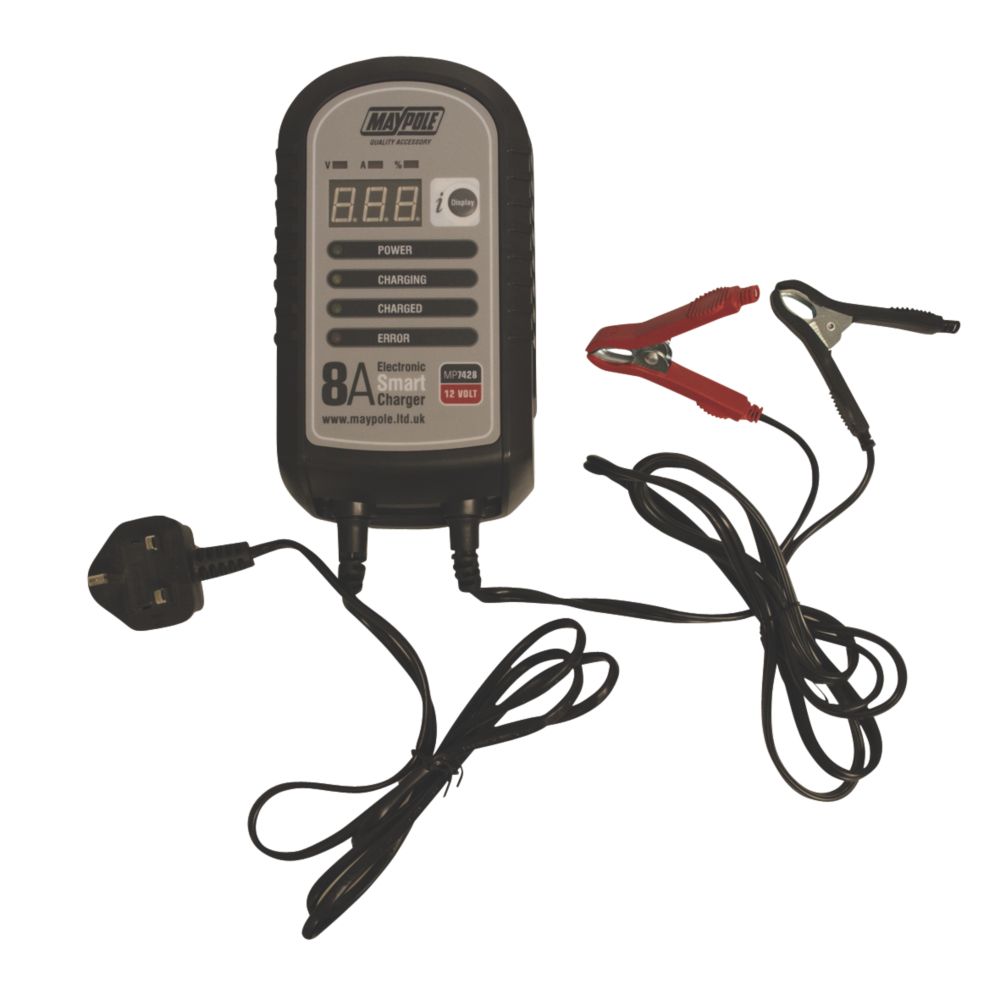 Maypole MP7428 8A Electronic Battery Charger 12V - Screwfix