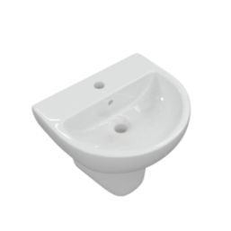 Texas Basin with Semi Pedestal 1 Tap Hole 450mm