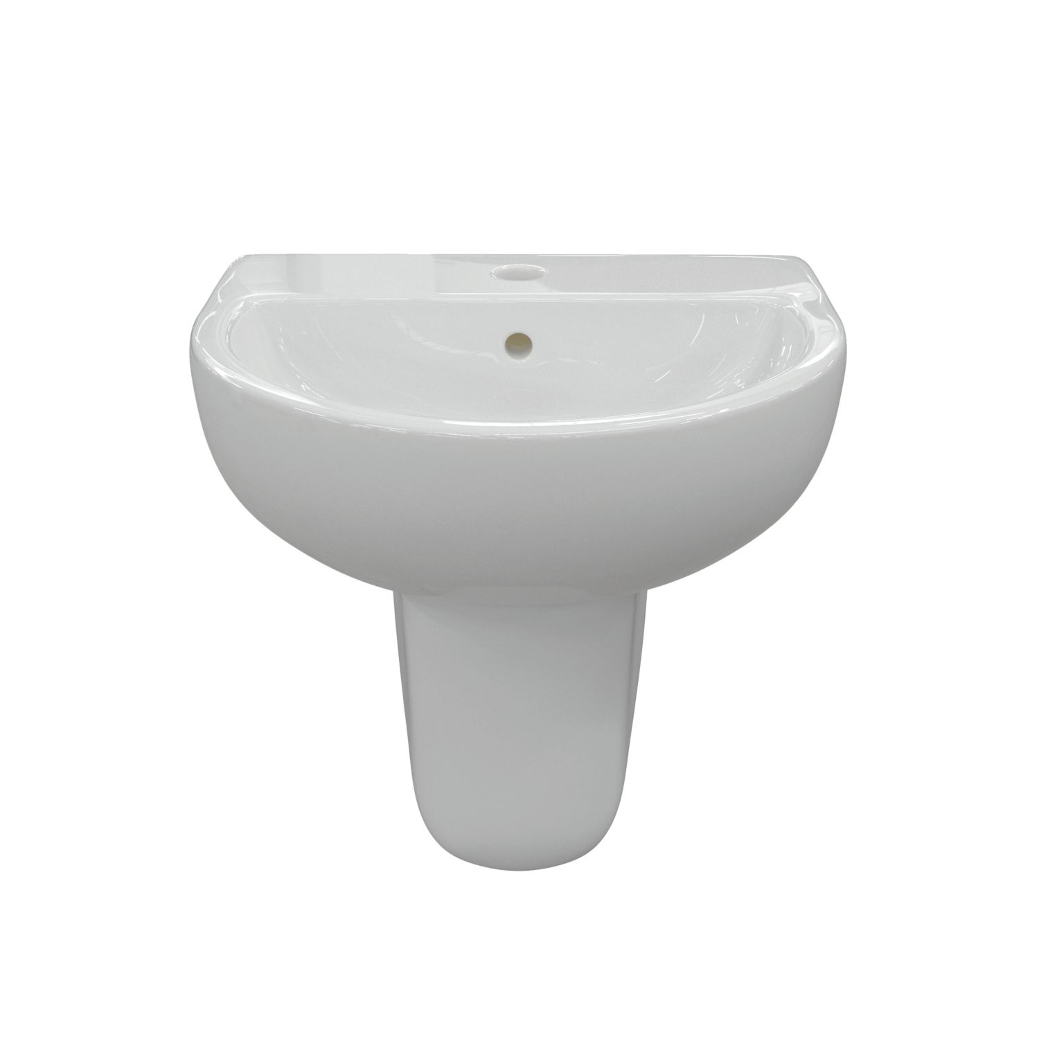 Texas Basin with Semi Pedestal 1 Tap Hole 450mm (319AE)