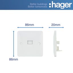 Hager Sollysta WMBTS 1-Gang Slave White with White Inserts