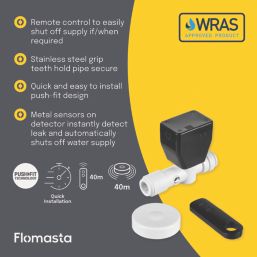 Flomasta Remote Control Shut-off Valve with Leak Detection 15mm