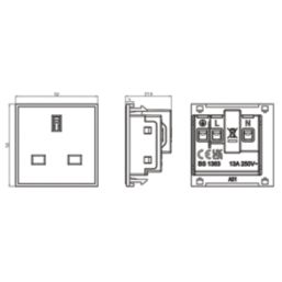 Knightsbridge  13A Unswitched Modular Socket Black
