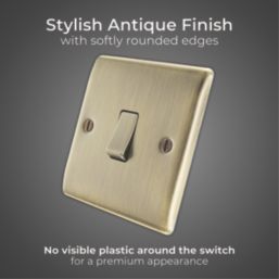 British General Nexus Metal 20A 16AX 1-Gang 2-Way Light Switch  Antique Brass  3 Pack