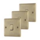 British General Nexus Metal 20A 16AX 1-Gang 2-Way Light Switch  Antique Brass  3 Pack
