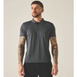 Regatta Pro Wicking Pique Polo Shirt Solid Grey 4X Large 56" Chest