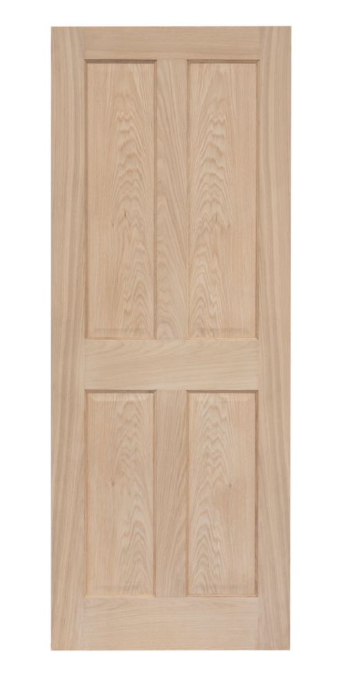Unfinished Oak Wooden 4Panel Internal Fire VictorianStyle Door 1981mm