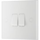British General 900 Series 20A 16AX 2-Gang 2-Way Light Switch  White