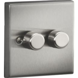 Knightsbridge  2-Gang 2-Way LED Intelligent Dimmer Switch  Brushed Chrome