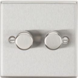 Knightsbridge  2-Gang 2-Way LED Intelligent Dimmer Switch  Brushed Chrome