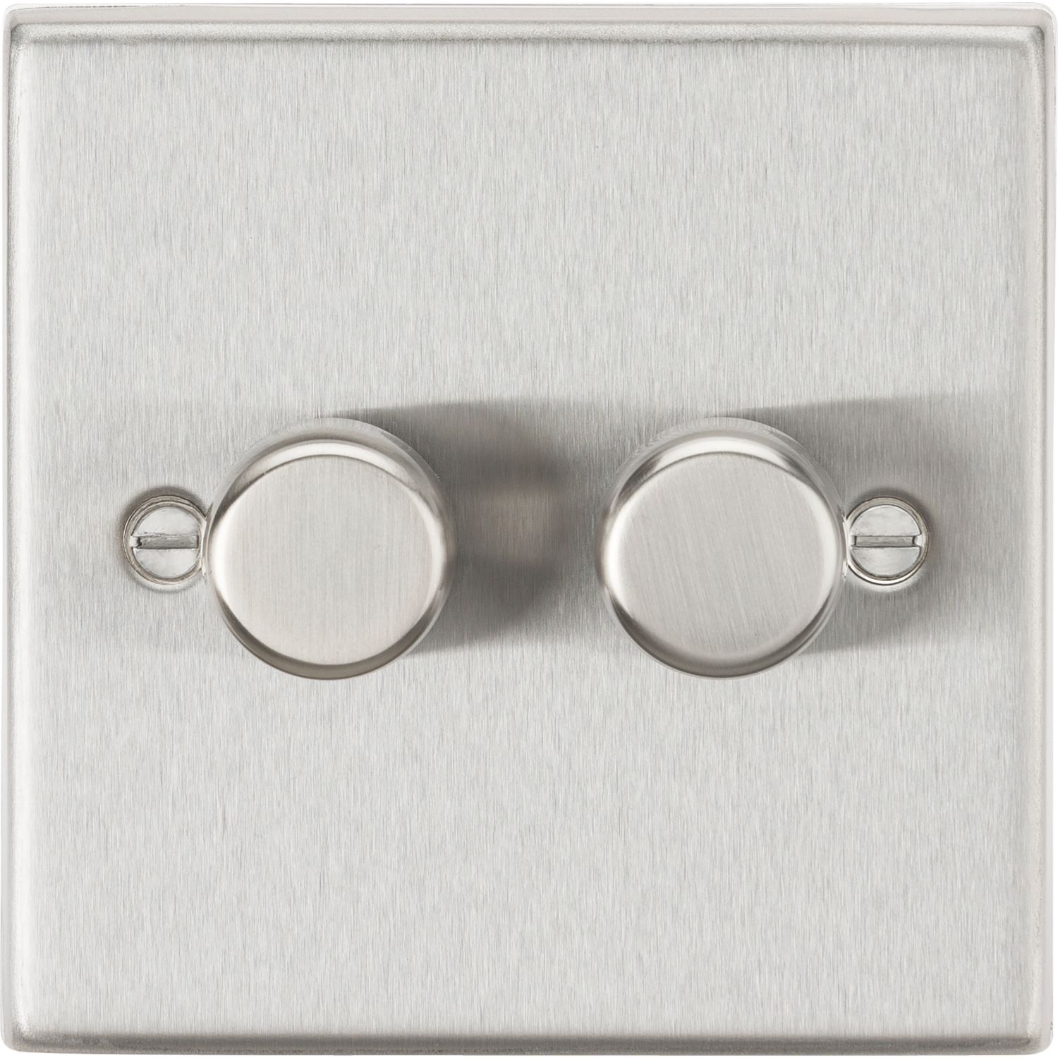 Knightsbridge 2-Gang 2-Way LED Intelligent Dimmer Switch Brushed Chrome (319PY)