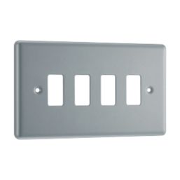 British General Nexus Metal Grid 4-Module Grid Faceplate Grey