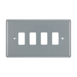 British General Nexus Metal Grid 4-Module Grid Faceplate Grey