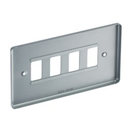 British General Nexus Metal Grid 4-Module Grid Faceplate Grey