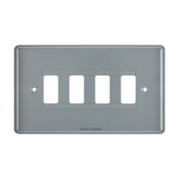 British General Nexus Metal Grid 4-Module Grid Faceplate Grey