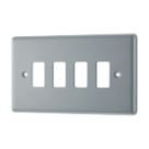 British General Nexus Metal Grid 4-Module Grid Faceplate Grey