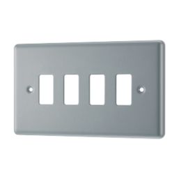 British General Nexus Metal Grid 4-Module Grid Faceplate Grey