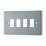 British General Nexus Metal Grid 4-Module Grid Faceplate Grey