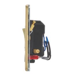 Contactum Lyric 13A Switched Fused Spur & Flex Outlet with Neon Brushed Brass with Black Inserts