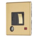 Contactum Lyric 13A Switched Fused Spur & Flex Outlet with Neon Brushed Brass with Black Inserts