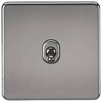 Knightsbridge SF12TOGBN 10AX 1-Gang Intermediate Switch Black Nickel with Colour-Matched Inserts