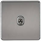 Knightsbridge  10AX 1-Gang Intermediate Switch Black Nickel with Colour-Matched Inserts