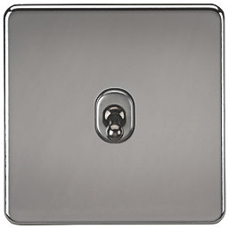 Knightsbridge  10AX 1-Gang Intermediate Switch Black Nickel with Colour-Matched Inserts