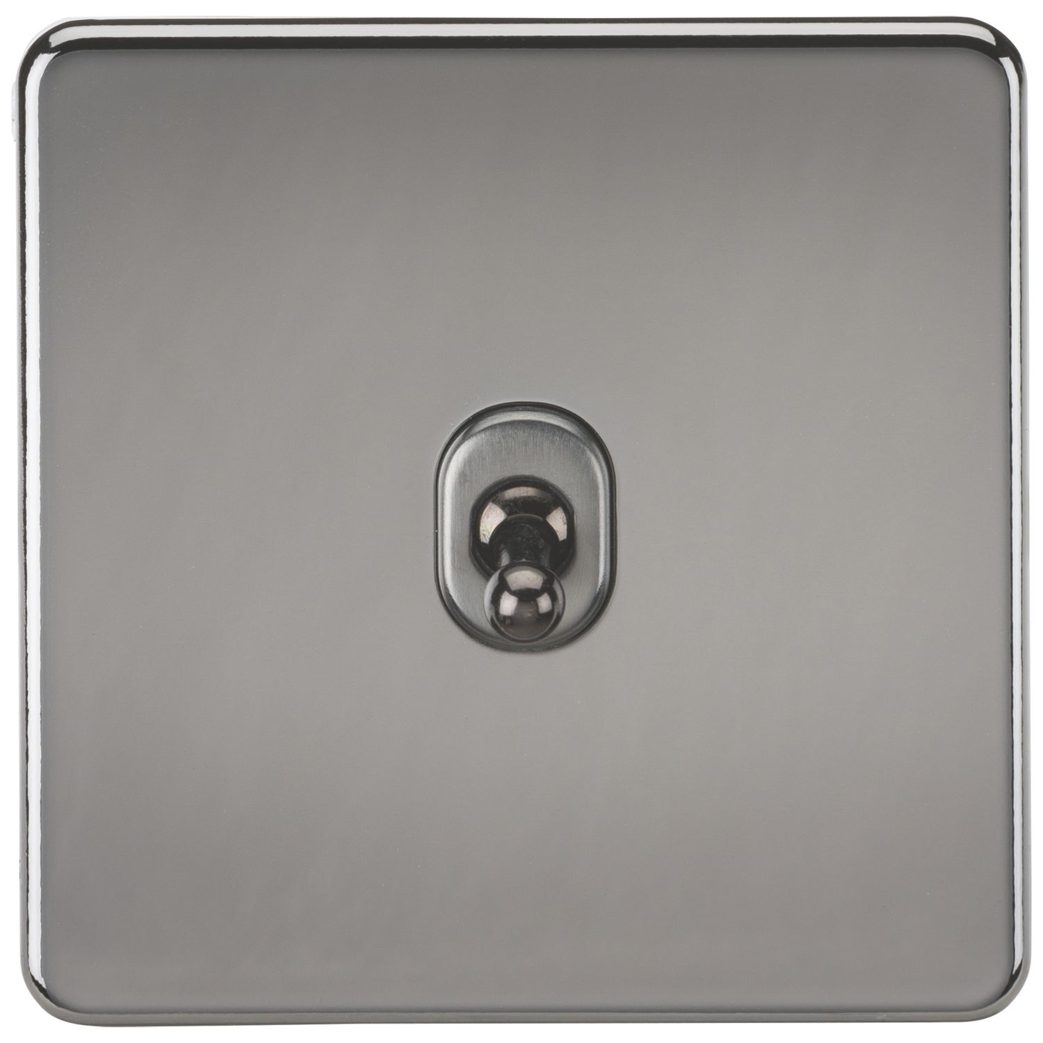 Knightsbridge 10AX 1-Gang Intermediate Switch Black Nickel with Colour-Matched Inserts (319VF)