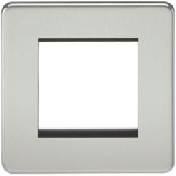 Knightsbridge Screwless 2-Module Modular Faceplate Polished Chrome